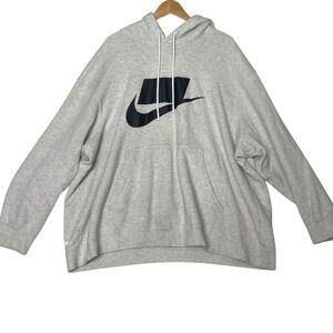 Nike Sportswear NSW Block Logo Hoddie Sweatshirt‎ XXL Gray Athletic Streetwear